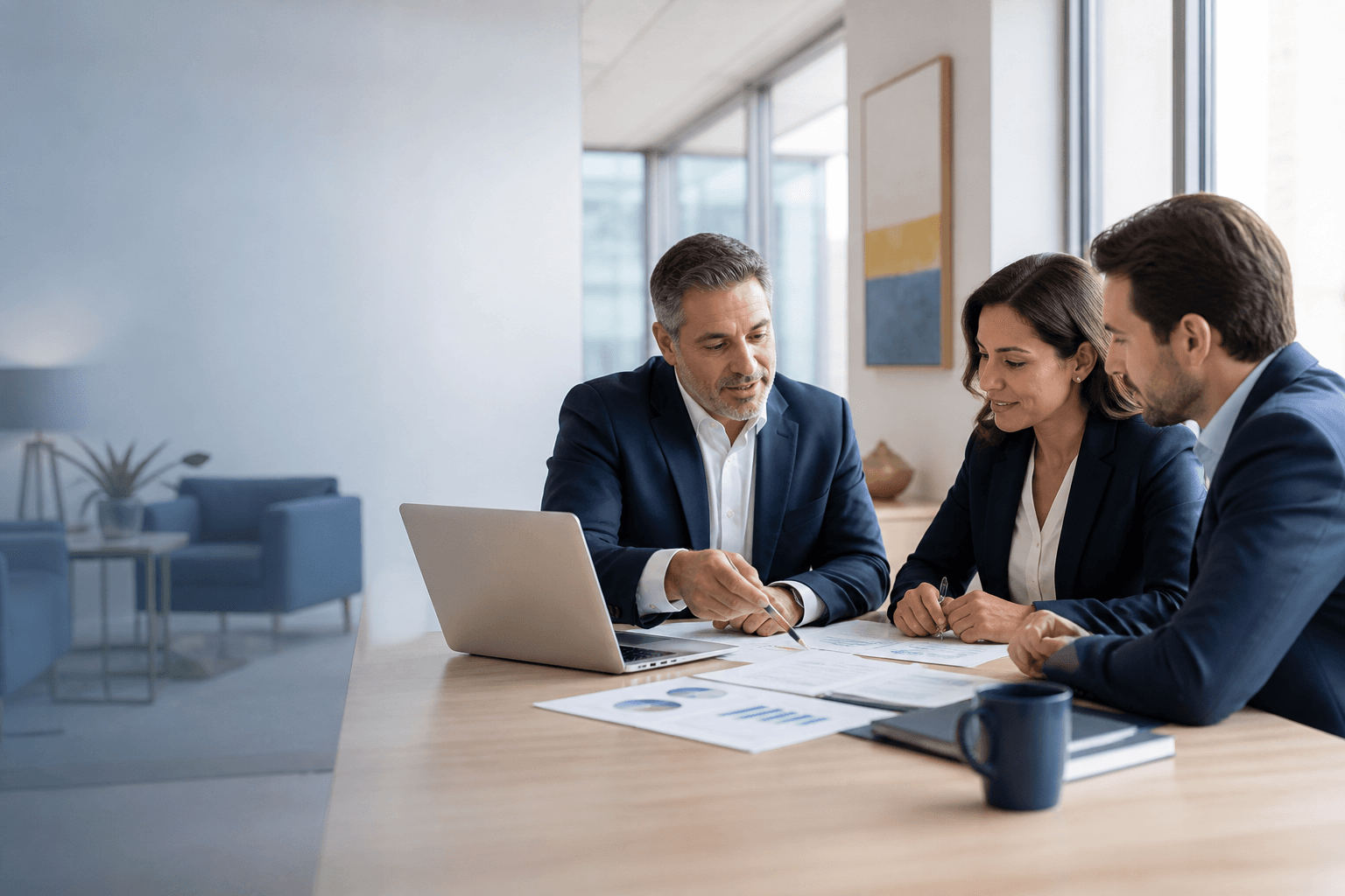 Advisor talking to client