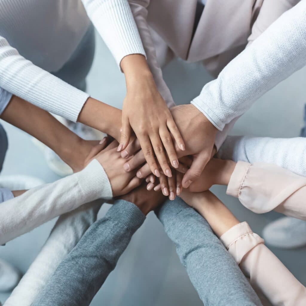 Hands collaborating