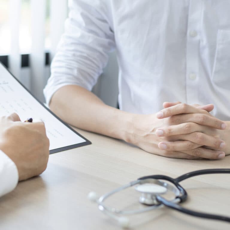 Doctor and patient discussing