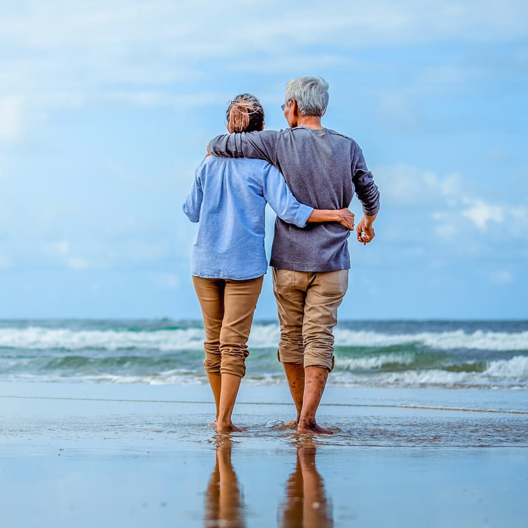 Couple looking at a scenic view