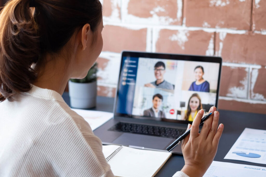 Remote worker enjoying a healthy lifestyle at home